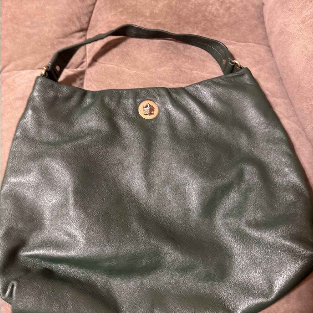 Hunter green Kate Spade shoulder leather bag